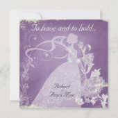 持つべき紫色のヴィンテージおよび把握結婚式の招待 招待状 (正面)