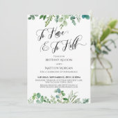 持つ & 愛でる タイポグラフィー ユーカリ グリーン 招待状 (スタンド正面)