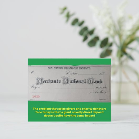 持参人に対してオンデマンドで支払う ポストカード (スタンド正面)