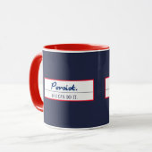 持続できる勇気付けられる青テンプレート マグカップ (正面左)