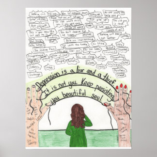 持続保（うつ病） 18x24 ポスター