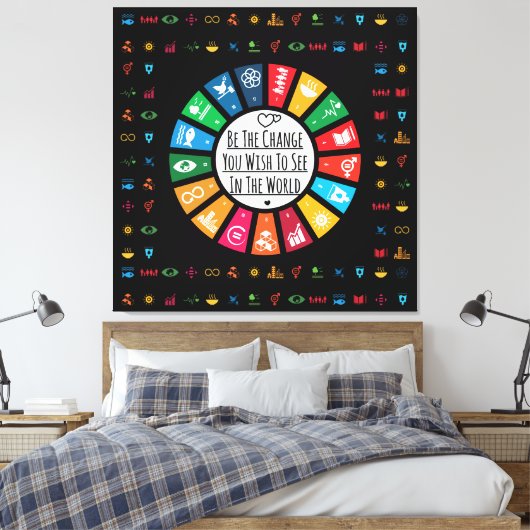 持続可モダンエレガント能ゴール感動的 キャンバスプリント (インサイチュ (寝室))