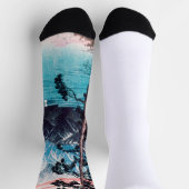 持続可能なプレミアムクルーソックス - 雪の残る白根山 ソックス (上部)