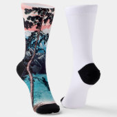 持続可能なプレミアムクルーソックス - 雪の残る白根山 ソックス (傾斜あり)