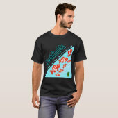 持続可能な赤い縞模様の魚の群れ Tシャツ (正面フル)