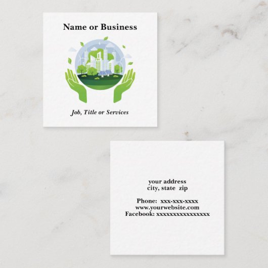 持続可能性 スクエア名刺 (正面/裏面)