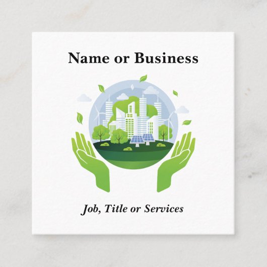 持続可能性 スクエア名刺 (正面)