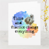 持続性と勇気付けられる虹の雲 カード (黄色い花)