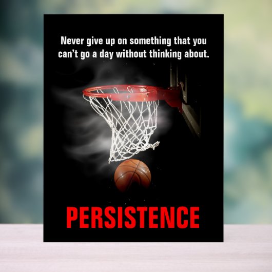 持続性バスケッ感動的プやる気を起こさせる アクリルサイン (ニュートラル)