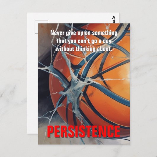 持続性バスケッ感動的プやる気を起こさせる ポストカード (正面/裏面)