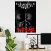 持続性ボディビルトレーニングブラック&ホワイト ポスター (ホームオフィス)