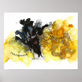持続性、忍耐力、回復力13 x 10インチ ポスター