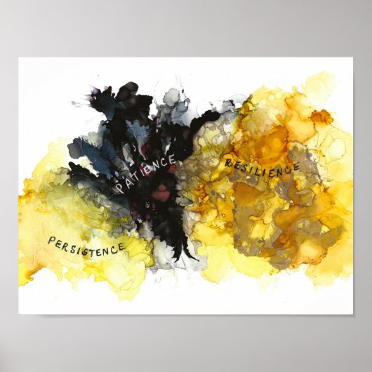 持続性、忍耐力、回復力13 x 10インチ ポスター (正面)