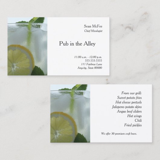 持頭酒 名刺 (正面/裏面)