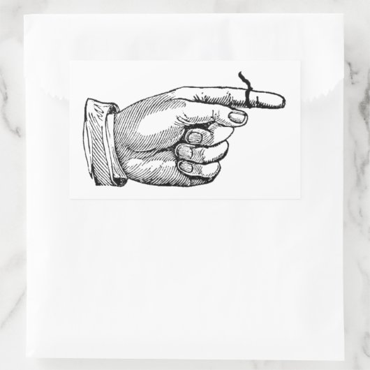 指お洒落の冷蔵で文字列を記憶するヴィンテージ 長方形シール (バッグ)