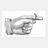 指お洒落の冷蔵で文字列を記憶するヴィンテージ 長方形シール (正面)