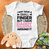 指が小さいけれどパパがいる ベビーボディスーツ
