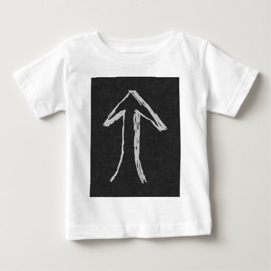 指す矢。 暗い背景の灰色 ベビーTシャツ (正面)