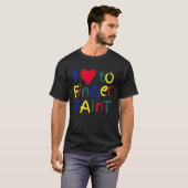 指で描くのが大好き - 私は子供と大人の絵を描きます Tシャツ (正面フル)