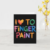 指で絵を描くのが好きです 私はペイント カップル バレンタイン カード (黄色い花)