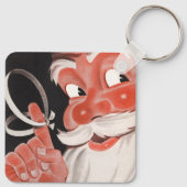 指にリマインダーの紐をつけたヴィンテージのサンタクロース キーホルダー (裏面)