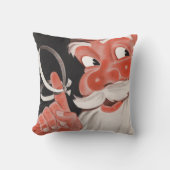 指にリマインダーの紐をつけたヴィンテージのサンタクロース クッション (正面)