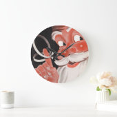 指にリマインダーの紐をつけたヴィンテージのサンタクロース ラージ壁時計 (ホーム)