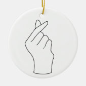 指のハート セラミックオーナメント (正面)