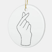 指のハート セラミックオーナメント (左)