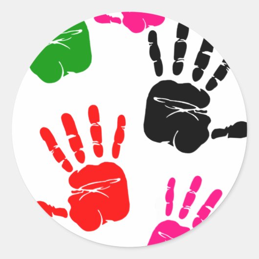 指の手絵を描キッズ驚くべきファブプリスクール スクエアシール (正面)