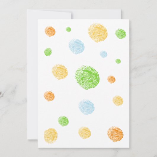 指の絵を描パーティー動物アート誕生日パーティー 招待状 (裏面)