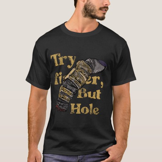 指は試してみたけど穴 Tシャツ (正面)