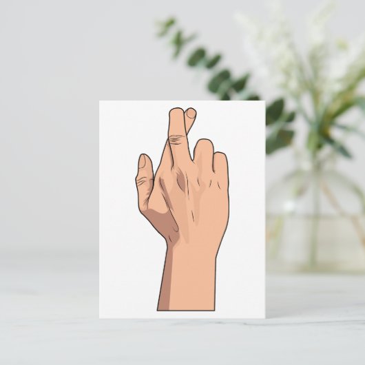 指は~手シンボルや象徴及びジェスチャーを交差させました ポストカード (スタンド正面)