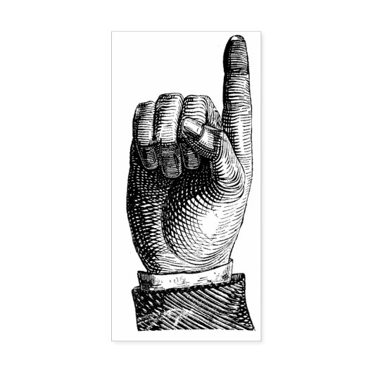 指を上に向ける ラバースタンプ (インプリント)