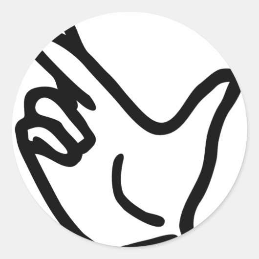 指を交差させたアイコン ラウンドシール (正面)