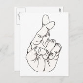 指を交差 ポストカード (正面/裏面)