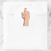 指を交差~手のシンボルや象徴とジェスチャー ラウンドシール (バッグ)