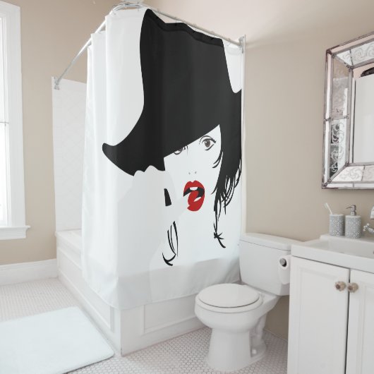 指を口に入れる シャワーカーテン (インサイチュ)