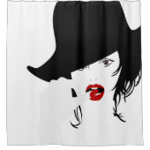 指を口に入れる シャワーカーテン (正面)