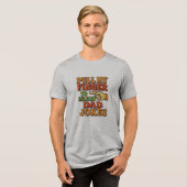 指を引っ張るとダッドジョークが始まる トライブレンドTシャツ (正面全面)