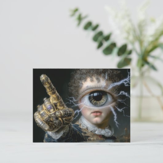 指を指さす目の人 ポストカード (スタンド正面)