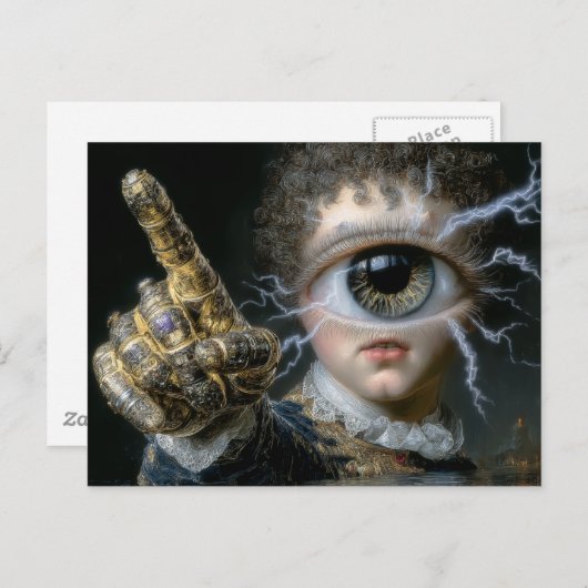 指を指さす目の人 ポストカード (正面/裏面)