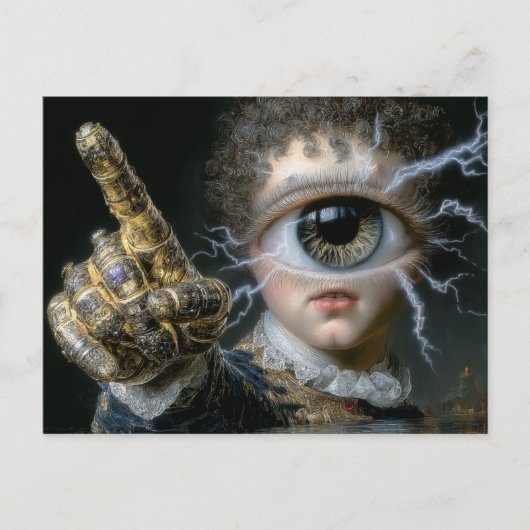 指を指さす目の人 ポストカード (正面)