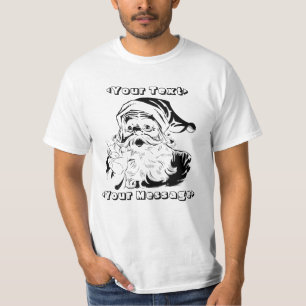指を揺するヴィンテージのサンタクロースのポートレート Tシャツ