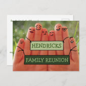 指を搭載する家族会のデザイン インビテーションポストカード (正面/裏面)