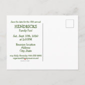 指を搭載する家族会のデザイン インビテーションポストカード (裏面)