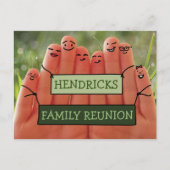 指を搭載する家族会のデザイン インビテーションポストカード (正面)