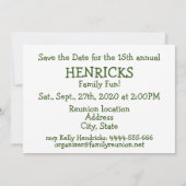 指を搭載する家族会のデザイン 招待状 (裏面)