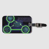 指クールモダン指紋の識別科学 ラゲッジタグ (正面横)