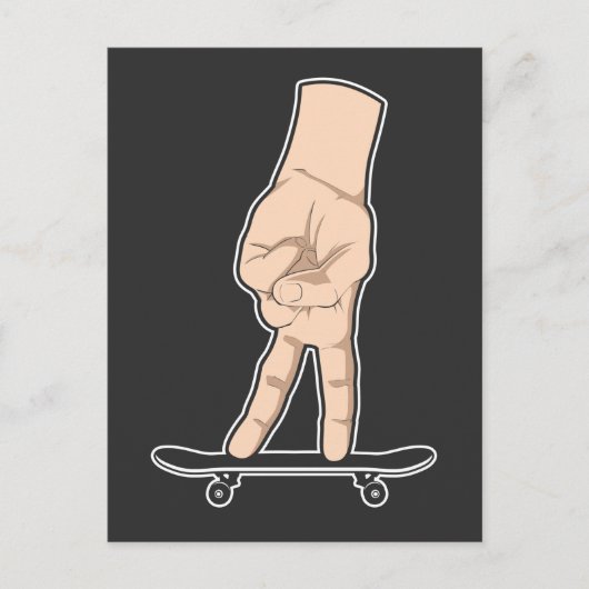 指クール板ホビースケートボード ポストカード (正面)
